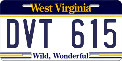 WV license plate DVT615