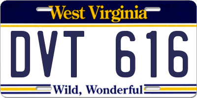 WV license plate DVT616