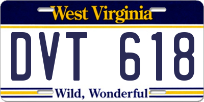 WV license plate DVT618