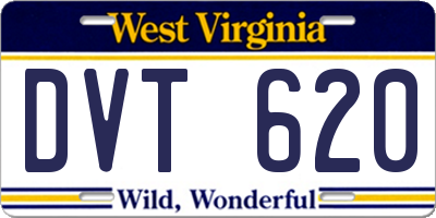 WV license plate DVT620