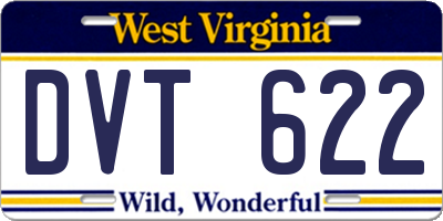 WV license plate DVT622