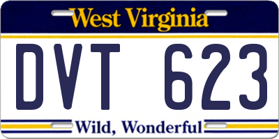 WV license plate DVT623