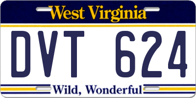 WV license plate DVT624