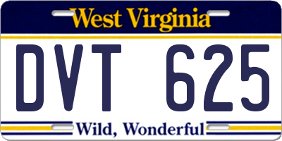 WV license plate DVT625