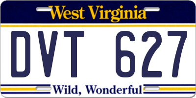 WV license plate DVT627