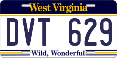 WV license plate DVT629