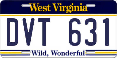 WV license plate DVT631
