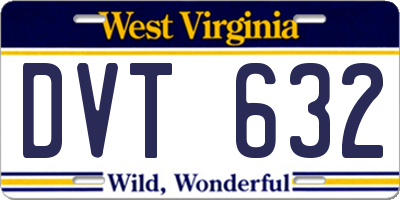 WV license plate DVT632