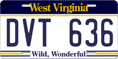 WV license plate DVT636