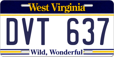 WV license plate DVT637