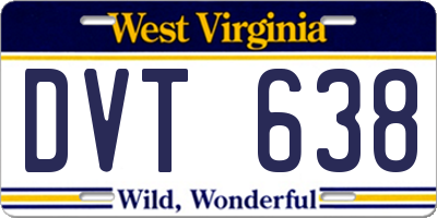WV license plate DVT638