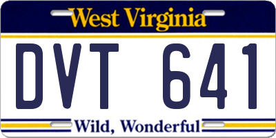 WV license plate DVT641