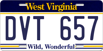 WV license plate DVT657