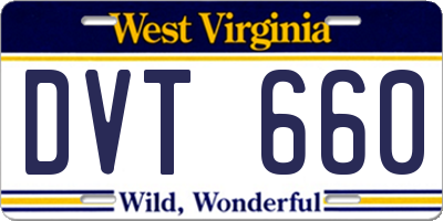 WV license plate DVT660