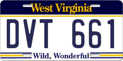 WV license plate DVT661