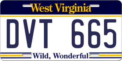 WV license plate DVT665