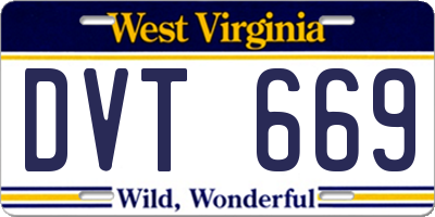 WV license plate DVT669