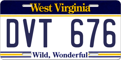 WV license plate DVT676