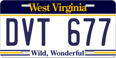 WV license plate DVT677