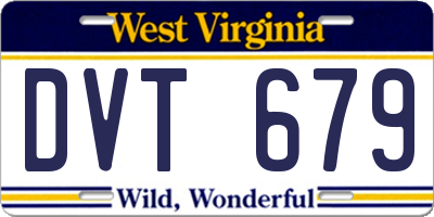 WV license plate DVT679
