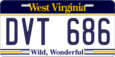 WV license plate DVT686