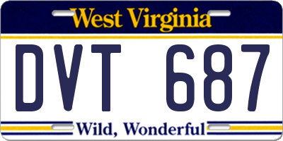WV license plate DVT687
