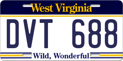 WV license plate DVT688
