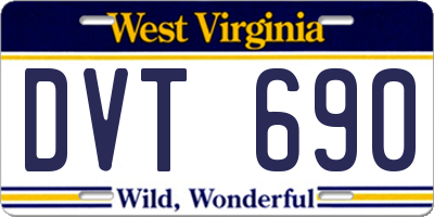 WV license plate DVT690