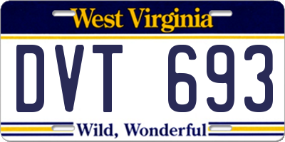 WV license plate DVT693