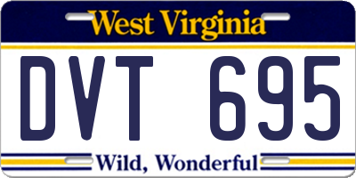 WV license plate DVT695
