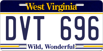 WV license plate DVT696