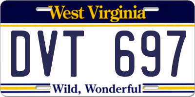 WV license plate DVT697