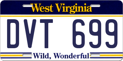 WV license plate DVT699