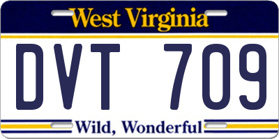 WV license plate DVT709