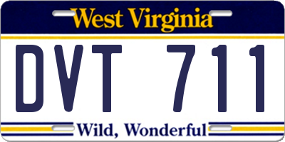 WV license plate DVT711