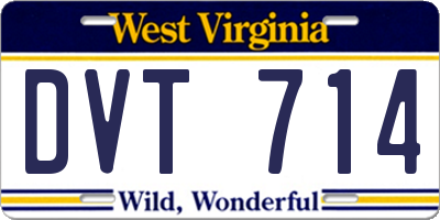 WV license plate DVT714