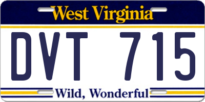 WV license plate DVT715