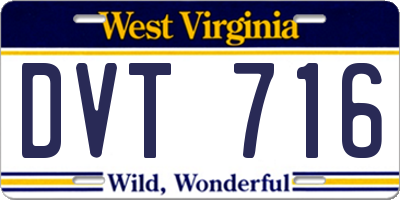 WV license plate DVT716
