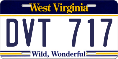 WV license plate DVT717