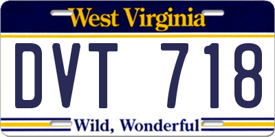 WV license plate DVT718