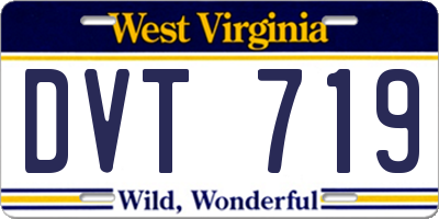 WV license plate DVT719