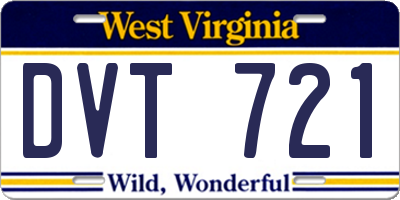 WV license plate DVT721