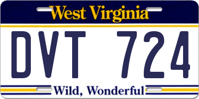 WV license plate DVT724