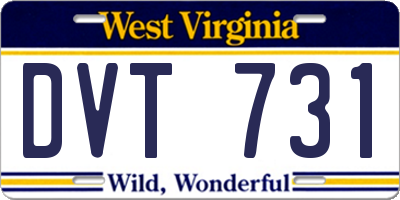WV license plate DVT731