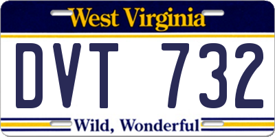 WV license plate DVT732