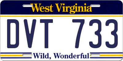 WV license plate DVT733