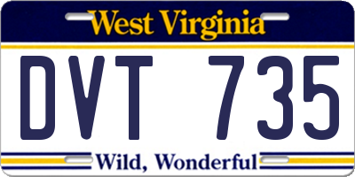 WV license plate DVT735