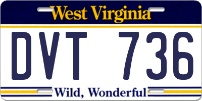 WV license plate DVT736