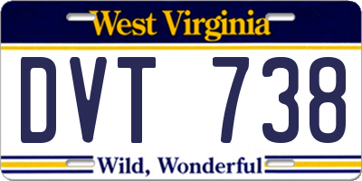 WV license plate DVT738