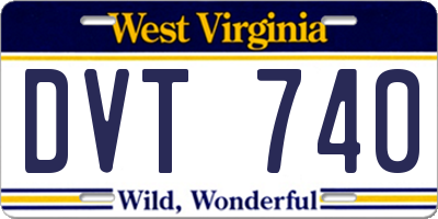 WV license plate DVT740